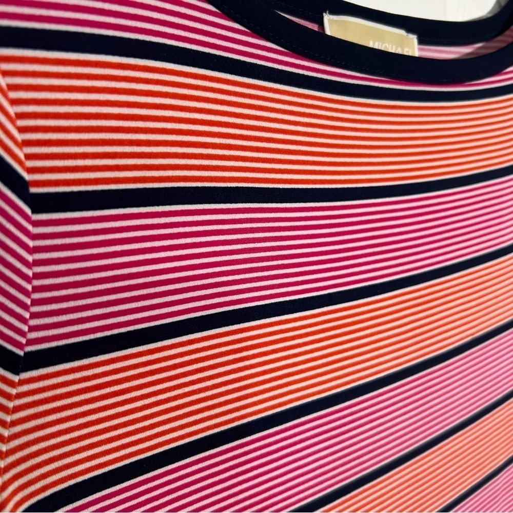 Michael Kors womens short sleeve t-shirt sundress Sz XS Colorful Stripped dress - Picture 7 of 14